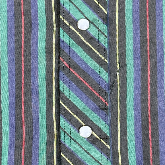 Vintage 90s Wrangler Extra Long Tails Western Shirt pearl snap cowboy XL - Picture 4 of 5